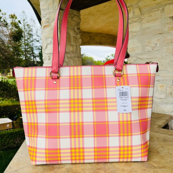 Coach NWT Plaid Gallery tote handbag&wallet - Picture 4 of 15